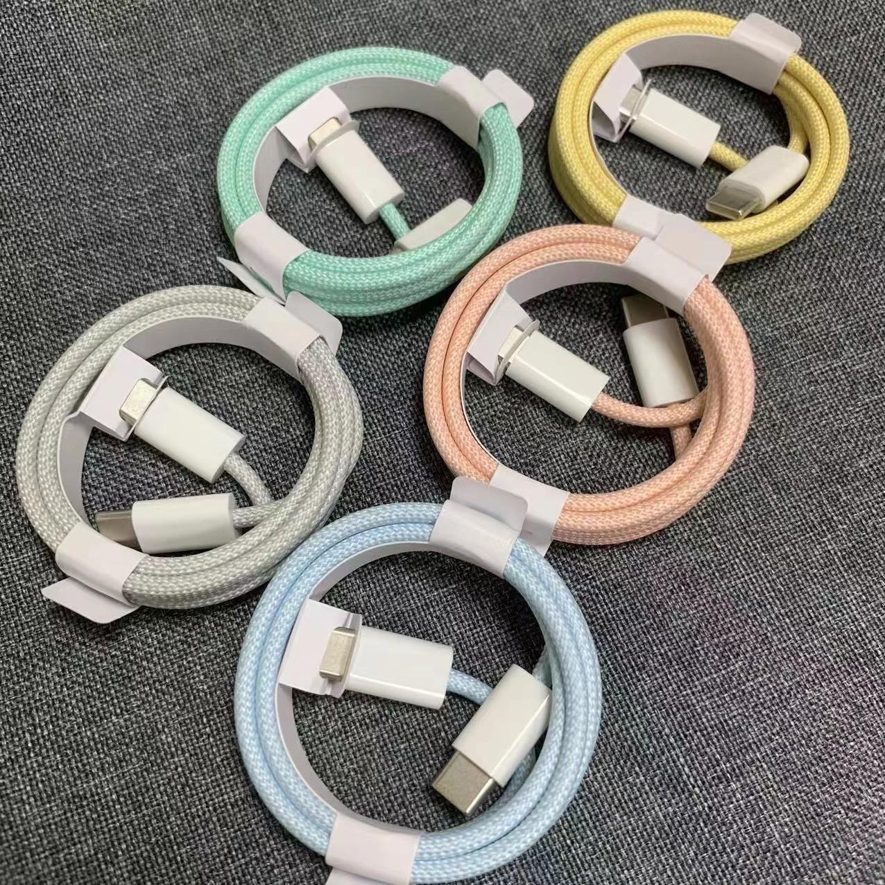 Apple 16 örgülü rəngli ikiqat tip-c sürətli şarj məlumat kabeli üçün uyğundur Apple Type-c avtomobil ötürmə xətti orijinal