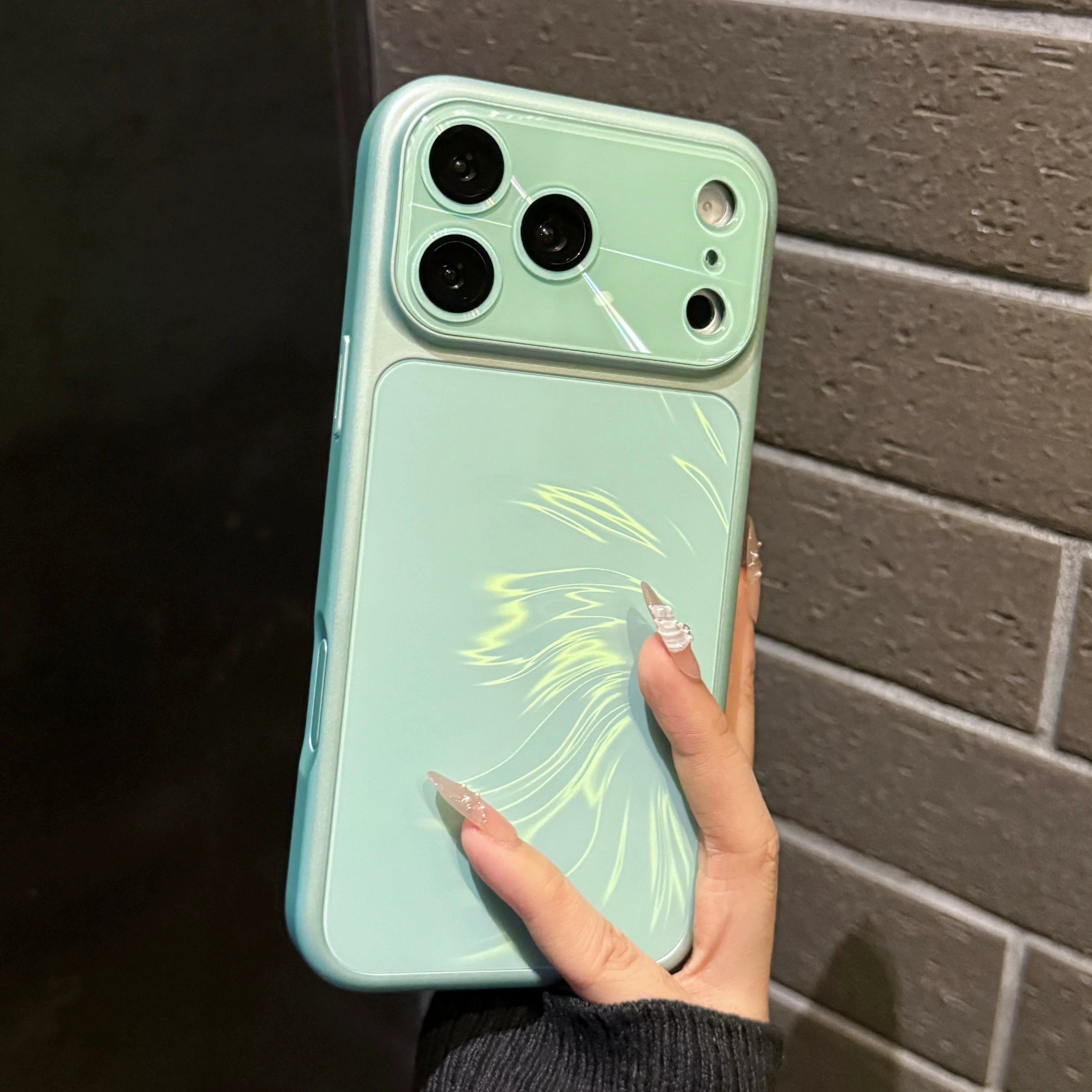 Apple 17promax mobil telefon qutusu üçün uyğundur 16pro yeni iphone15 lazer 14p qadın ins trend 13 böyük pəncərə 12 akril 11 obyektiv hər şey daxil 17 hava düşməyə qarşı 16plus qoruyucu örtük
