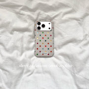 SHERRY*ins üslubunda rəngarəng zərli polka nöqtə elementləri Apple 17ProMax cib telefonu qutusu iPhone16Pro niş qız ürəyi 15 sadə 14 kiçik təzə cizgi filmi sevimli inkişaf etmiş üçün uyğundur