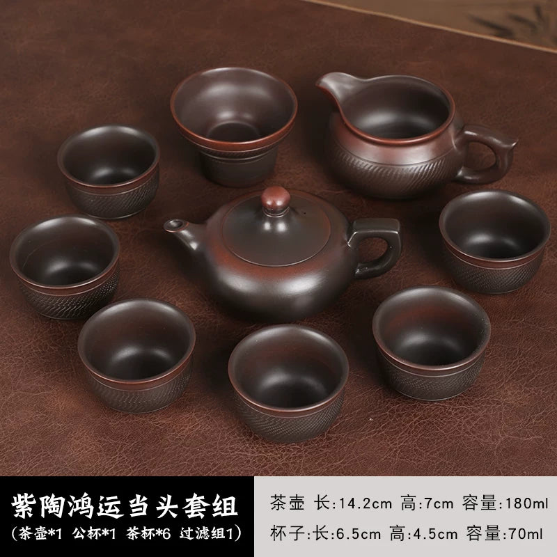 Yunnan bənövşəyi dulusçuluq məşhur çaydan tamamilə əl işi şanslı Fengming qazan ev çay dəsti çaydan çay hazırlamaq üçün xüsusi