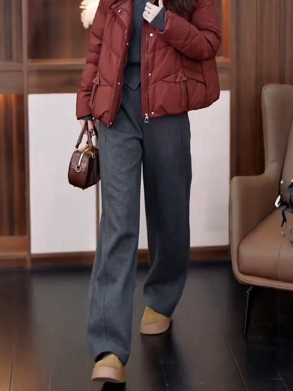 Qadınlar üçün qalınlaşmış yapışqanlı düyü əyri şalvarlar, 2026-cı ilin payız və qış yeni model, böyük ölçü, arıqlama, tənbəl banan şalvarları, gündəlik düz ayaqlı şalvarlar