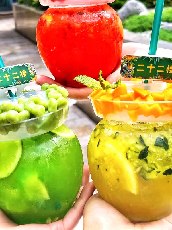 İnternet məşhur südlü çay qabı limonlu çay fincanı banka Xiaohongshu plastik turşu banka mirvari südlü çay dondurma qabı