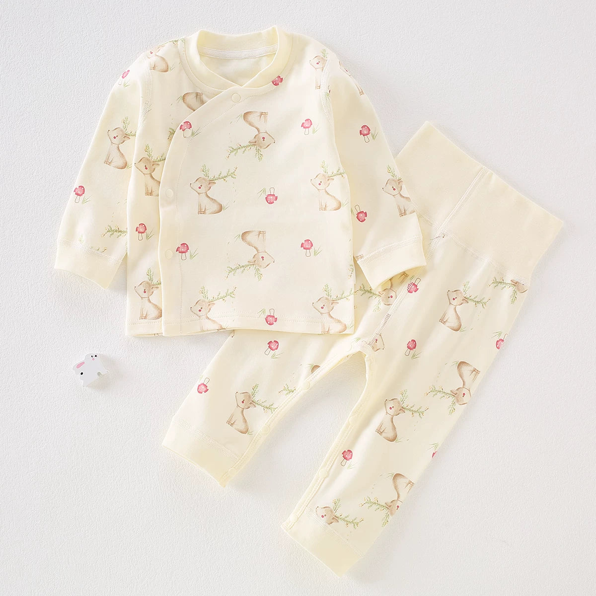 Körpə və yeniyetmələr üçün erkən payız geyimləri, oğlan və qızlar üçün A sinif təmiz pambıqdan yüksək belli pijamalar dəsti