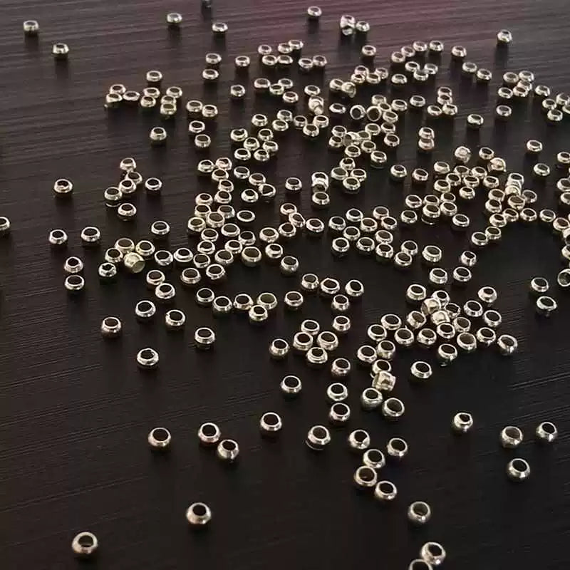 Yerləşdirmə muncuqları diy zərgərlik aksesuarları gümüş metal kəsilə bilən sabit toka əl işi bilərzik boyunbağı bitirmə muncuqları