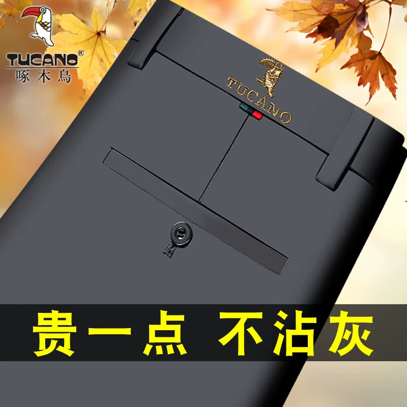 Woodpecker 2025 Yeni Kişi Gündəlik Şalvarı, Qış Yun Astarlı Qalın Şalvar, Düz Ayaqlı Boş Uzun Şalvar, Orta Yaşlılar üçün Don Şalvarı