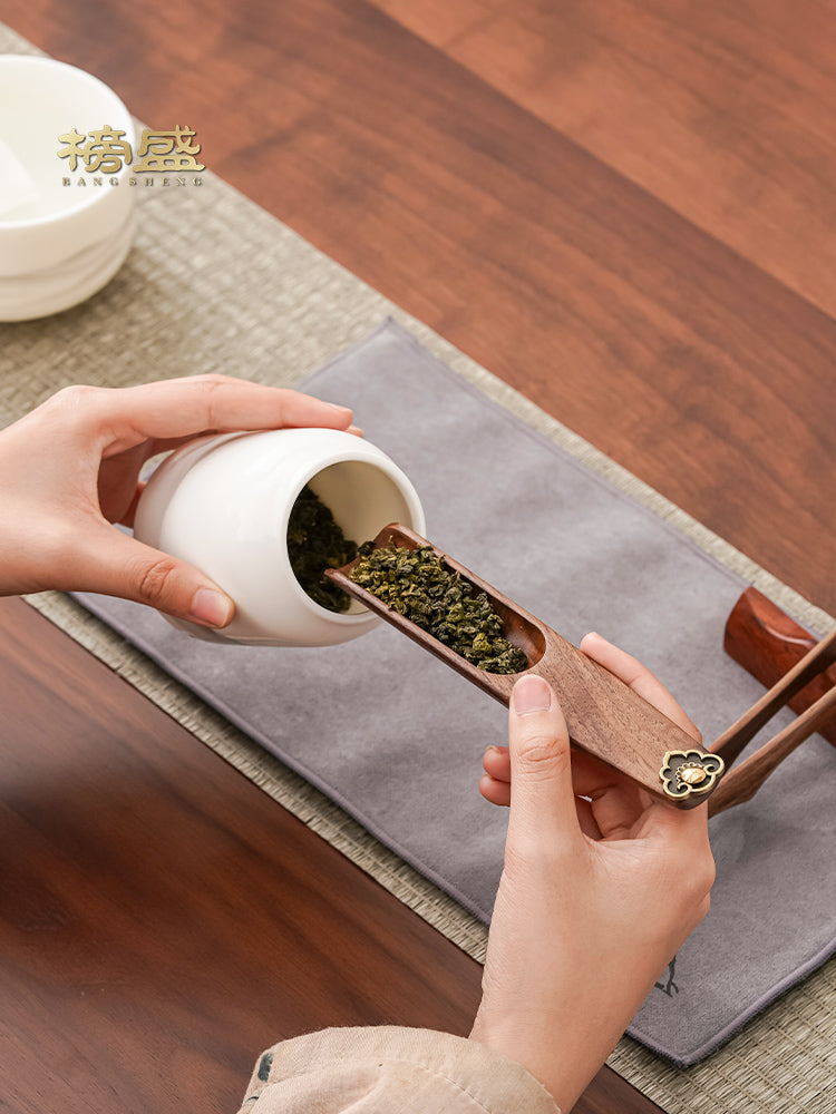 Bangsheng bərk ağac çay qaşığı çay klipi tək Kung Fu çay dəsti aksesuarları çay hazırlama alətləri çay mərasimi çay kürəyi çayı bölmək üçün çay qaşığı götürür