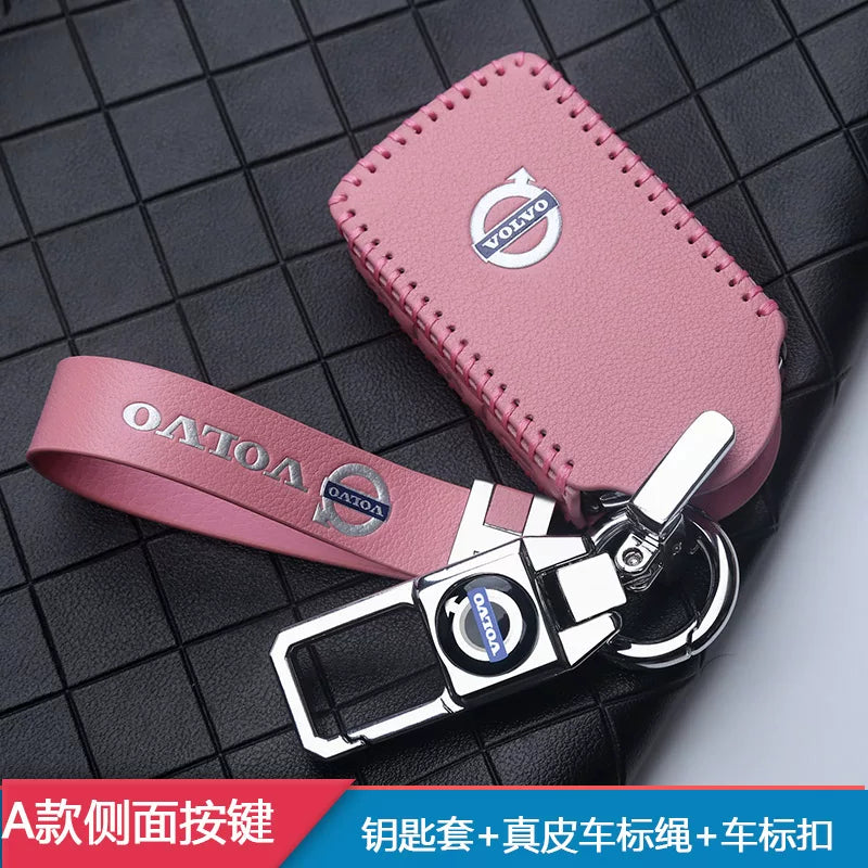 2026 Volvo genuine leather key cover for S90, XC60, S60, XC40, XC90, V60 and V90 key chains/bags.
