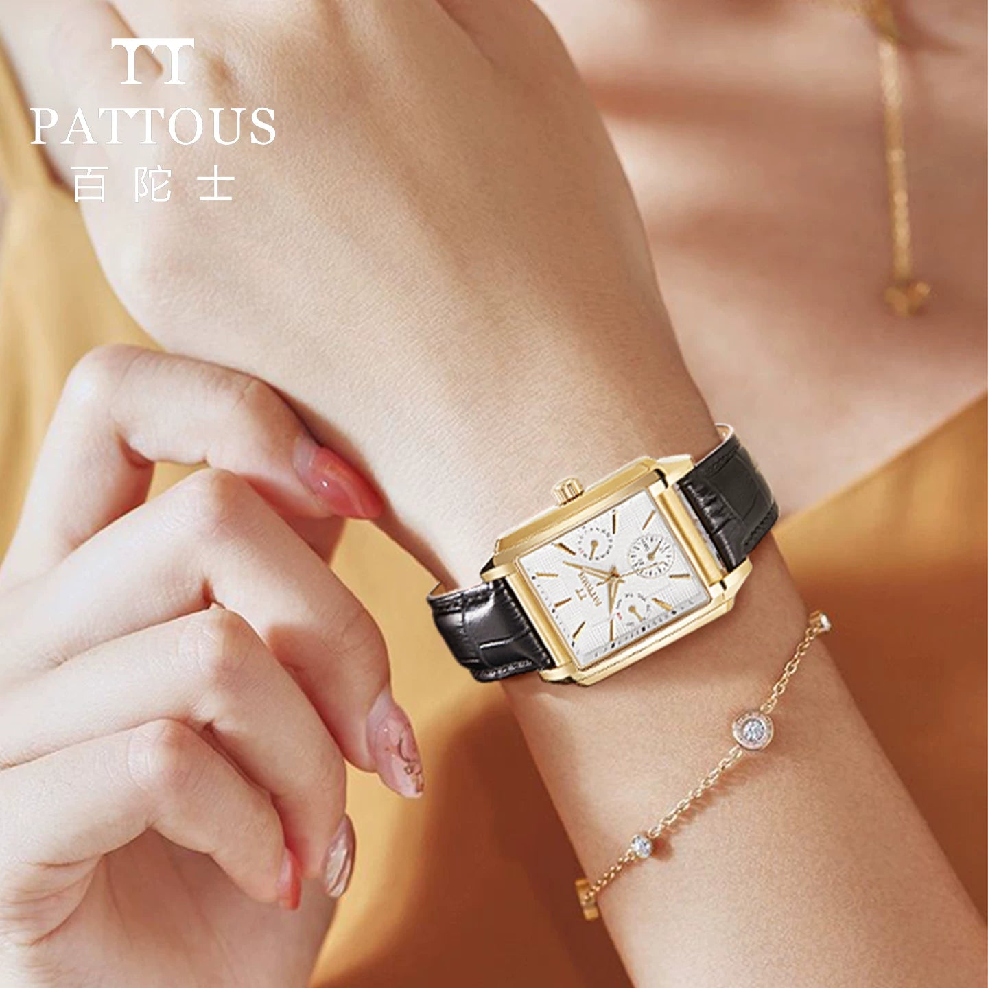 Besto kvadrat qadın saatı, dəbli və sadə mexaniki saat, suya davamlı, dəbli Yapon və Koreya üslubunda qadın saatı, kvars saat.