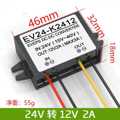 Asan Stabil Eveps Brend Enerji Təchizatı 24V-dən 12V-ə qədər DC Avtomobil Monitorinqi Dönüştürücü DC-DC Dönüşüm Azaltma Modulu