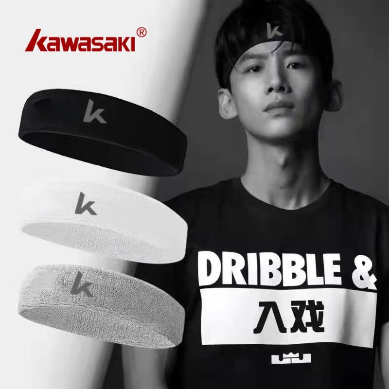 Kawasaki baş bandı idman saç bandı kişi və qadın tərləmə əleyhinə kəmər qaçış fitnes yoqa tər uducu baş örtüyü saç bandı tər bandı
