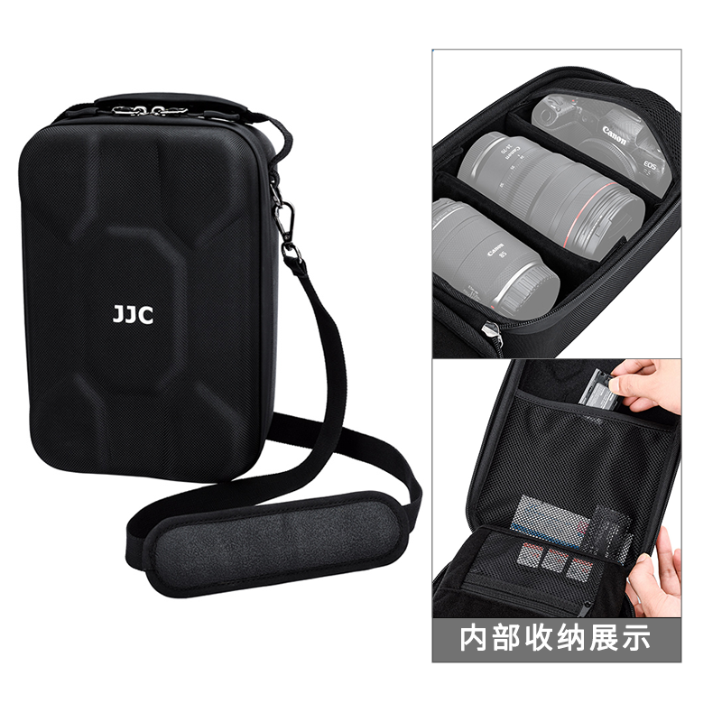 JJC kamera çantası Canon micro-SLR linzalı fotoqrafiya çantası sərt qabıqlı qalınlaşmış şok udma suya davamlı sıçrayan kamera mesaj çantası saxlama çantası Canon r50 Sony a7m5 Nikon z5 Fuji DJI üçün uyğundur