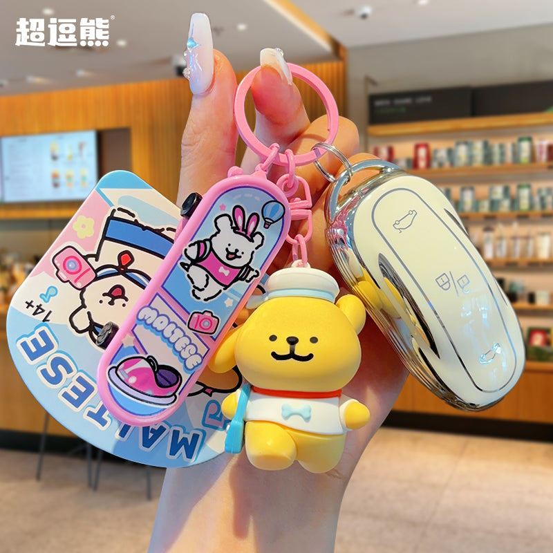 Orijinal Xətt Rəsmi Bala Skuteri Avtomobil Açar Zəncirli Kukla Sırt Çantası Cazibədar Cütlük Cizgi Filmi Şirin Peluş Oyuncaq Hədiyyəsi