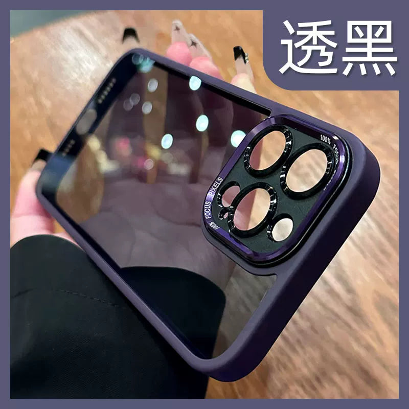 Qabaqcıl metal lens 17air iphone15 üçün uyğundur yeni Apple 14proMax cib telefonu qutusu 13por şəffaf 12pro sadə stil p düşməyə qarşı 16 qoruyucu örtük ip kişi və qadınlar yüksək səviyyəli sens pm
