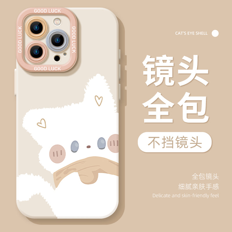 Apple 16 cüt sevimli pişik iphone15promax Huawei pura80pro cüt qadın mate70 Xiaomi 14 redmi iqoo13 one plus vivo üçün uyğun qara və ağ pişik telefon qutusu