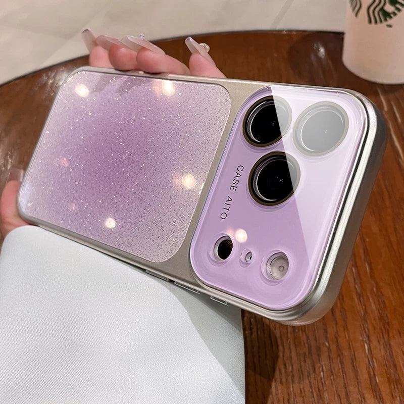 Apple 17promax mobil telefon qutusu üçün uyğundur, yeni iphone16pro ikincidən 17-yə qədər böyük pəncərə kamerası açarı hər şey daxil olmaqla 15 ləkələnmiş gradient parıltısı 14:00 yüksək səviyyəli niş yüngül lüks qadın gözəl görünüşlü qutu