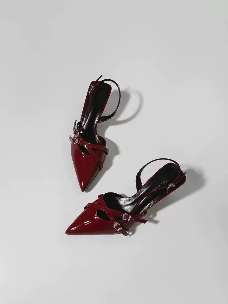 Hündürdaban qadın ayaqqabısı, nazik dabanlı sandal - 2