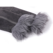 Chola'nın Qadınlar üçün Retro Zamşa Qırxılmış Qısa Gödəkçəsi, Qalın və Çoxfunksiyalı Quzu Yunlu Motosiklet Üstü