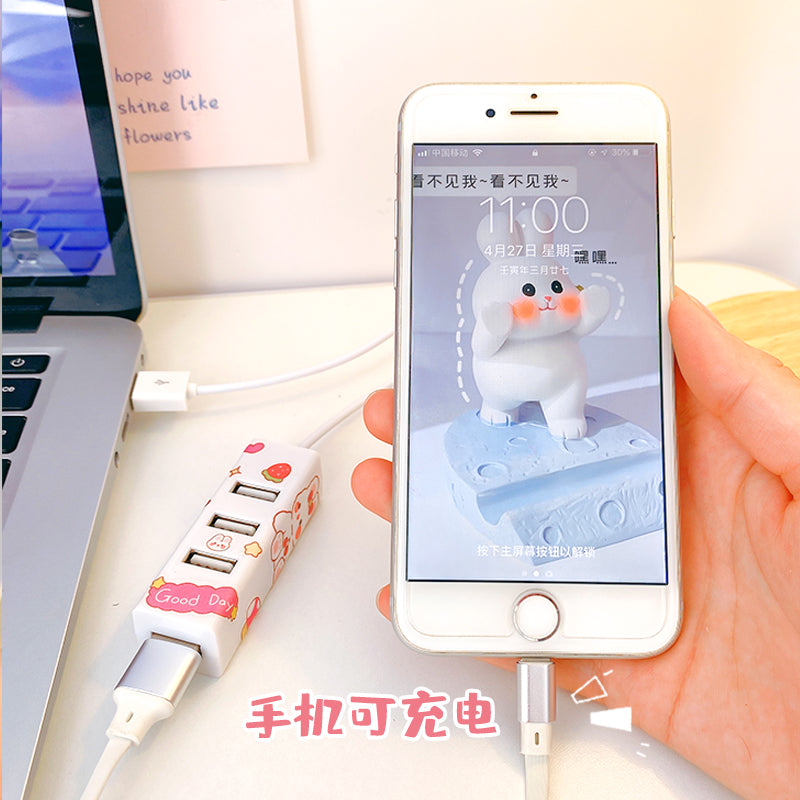 Sevimli usb genişləndirici splitter 3.0 interfeysi genişləndirici dok dok stansiyası rozetkası çox başlı tipc notebook 2.0 kompüter mərkəzi çox interfeysli xarici siçan klaviaturası U USB flash sürücüsünün genişləndirilməsi dok stansiyası