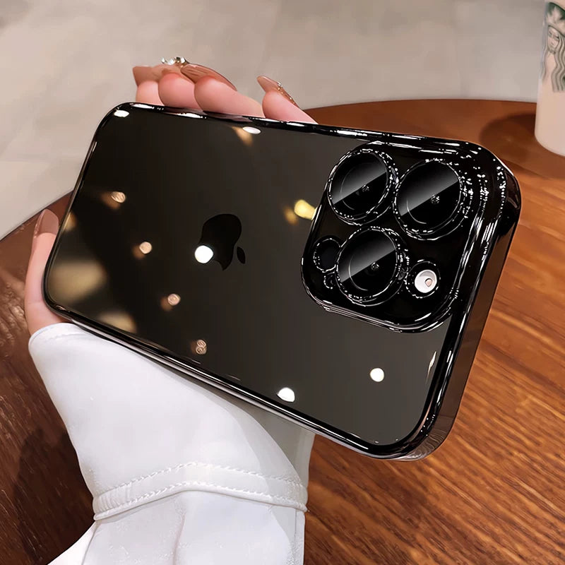 Apple 17pro mobil telefon qutusu üçün uyğundur iphone16promax şəffaf yüksək səviyyəli sensasiyalı 15pro ultra nazik çılpaq metal 14 lens filmi ilə hər şey daxil anti-düşmə 13 yeni kişi 12 qadın 11 silikon yumşaq çanta