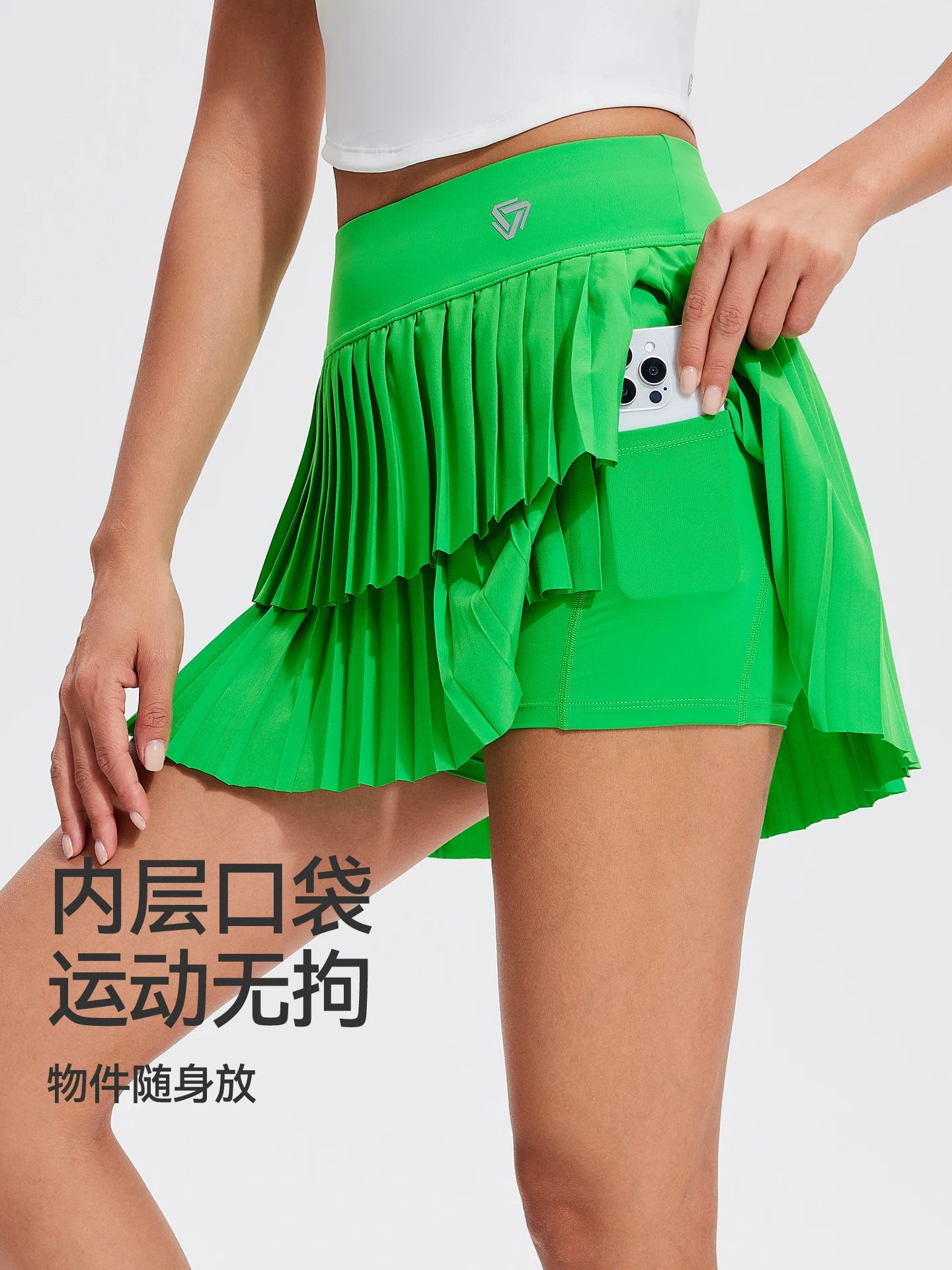 Qadınlar üçün yay açıq qaçış üçün Corif idman qısa yubka Ekspozisiyaya qarşı yüksək belli moda büzməli tennis yubka