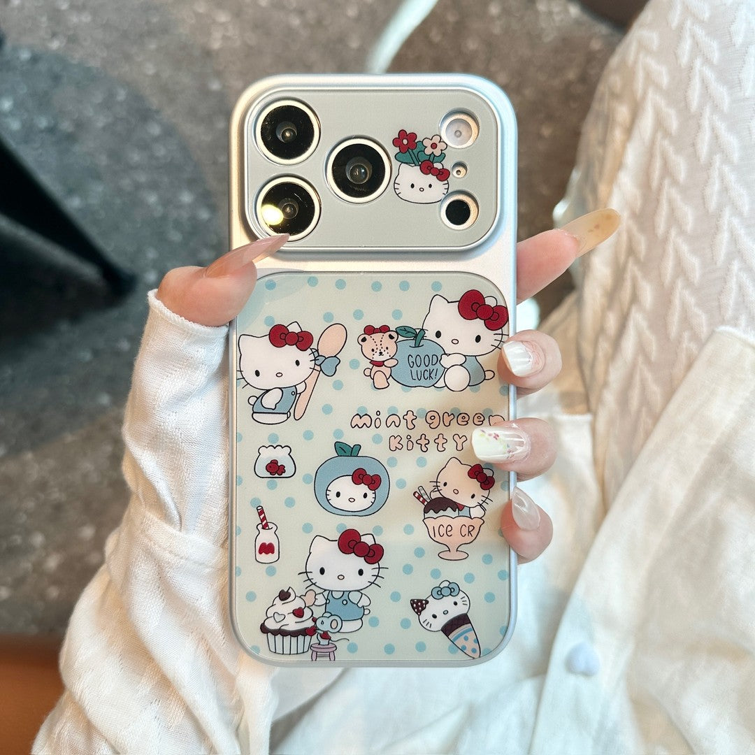 Polka-dot Kitty Apple 17promax mobil telefon qutusu, yeni cizgi filmi iPhone16, kreativ və sevimli 15pro payız əleyhinə qadın Apple 14/13 girly stil 12PM niş iPhone17 üçün uyğundur