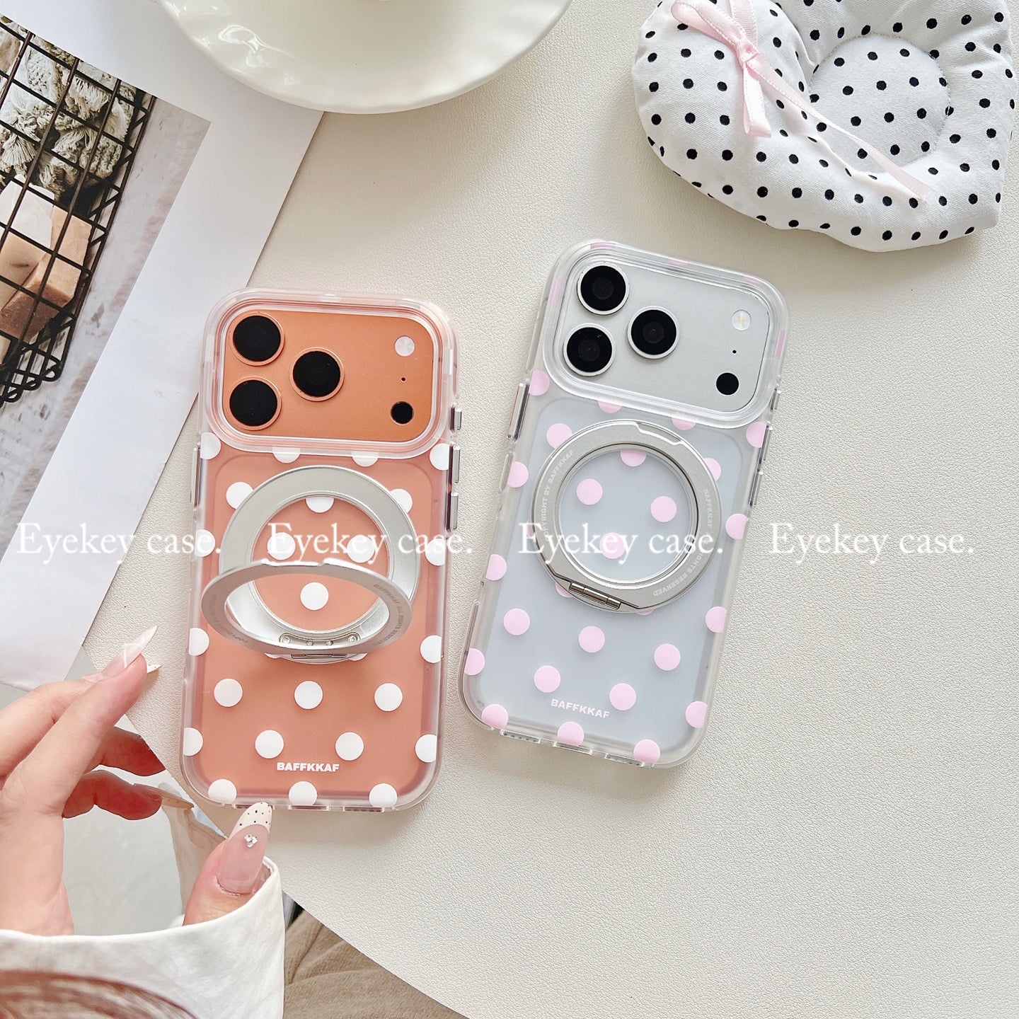 eyekey·ins sadə stil niş nöqtəli 360 dərəcə fırlanan stend iPhone17 dayaq nöqtəsi mobil telefon qutusu Apple 16promax yeni 15 cüt 14pro hər şey daxil 13 qoruyucu örtük üçün uyğundur