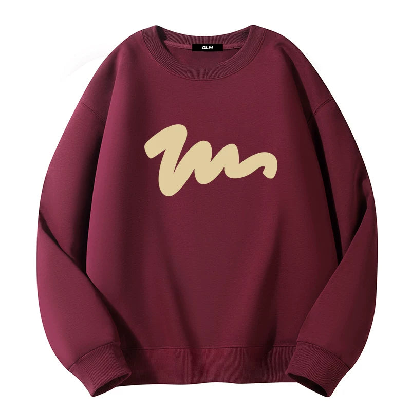 GLM Kişi və Qadınlar üçün Yun Astarlı Dəyirmi Yaxalı Sviter, Payız/Qış İstiliyi, Ağır Çəkili Stil, Amerika Boş Forması, Dəbli Brend Əsas Qat, Kişi Geyimləri