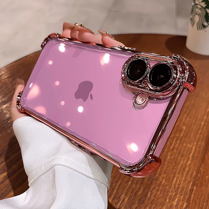 Super düşməyə qarşı tətbiq edilə bilən iPhone17 mobil telefon qutusu Apple 15promax yeni 16 lens filmi ilə 14pro şəffaf 13 hava yastığı 12 yüksək səviyyəli sensasiya 11 qadın sadə kişi 16pro hər şey daxil silikon qutu