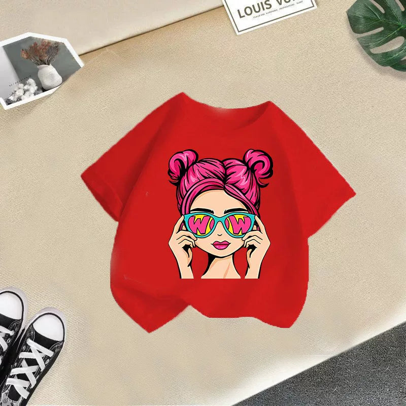 tshirt T Shirt dəbli körpə uşaq geyimləri qız qızlar üçün köynək