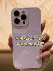 Koreya ins şəffaf konfet rəngli şüşə qabıq kristal lens filmi iPhone17PROMAX cib telefonu üçün uyğundur dopamin dəri hissi Apple 16/15 niş 14/13 yüksək səviyyəli məna 12 qoruyucu örtük