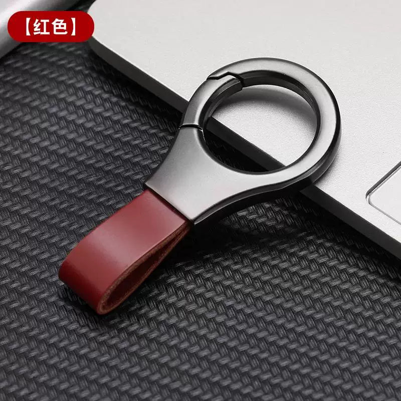 Genuine leather car key chain, unisex, simple and stylish, designed for car keys, waist hanging style, anti-lost.