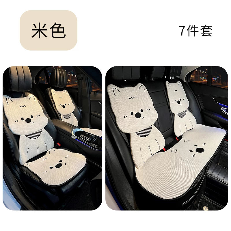 Avtomobil oturacaq üzlükləri, bütün mövsümlər üçün, premium kətan parçalar, sevimli, 25 üslub.