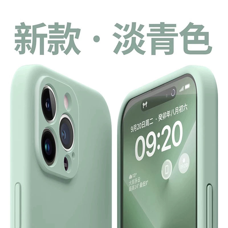 Apple 16pro mobil telefon qutusu maye silikon iPhone16promax yeni gavalı rəngi 15pro hər şey daxil düşməyə qarşı 14 düz rəng sadə 13 yüksək səviyyəli hiss 17 yüksək səviyyəli kişi və qadın cütlüklər üçün uyğundur