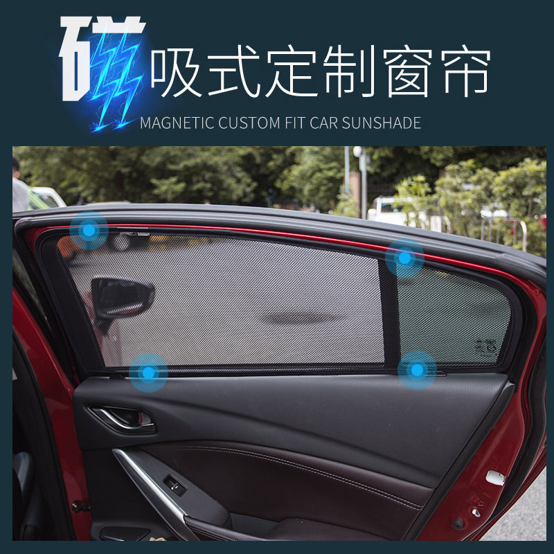 İstilik izolyasiyası və maqnit günəşdən qoruma ilə təchiz olunmuş Mazda 2014-2021 Atenza pəncərə günəşdən qoruyucu modifikasiyası üçün uyğundur.