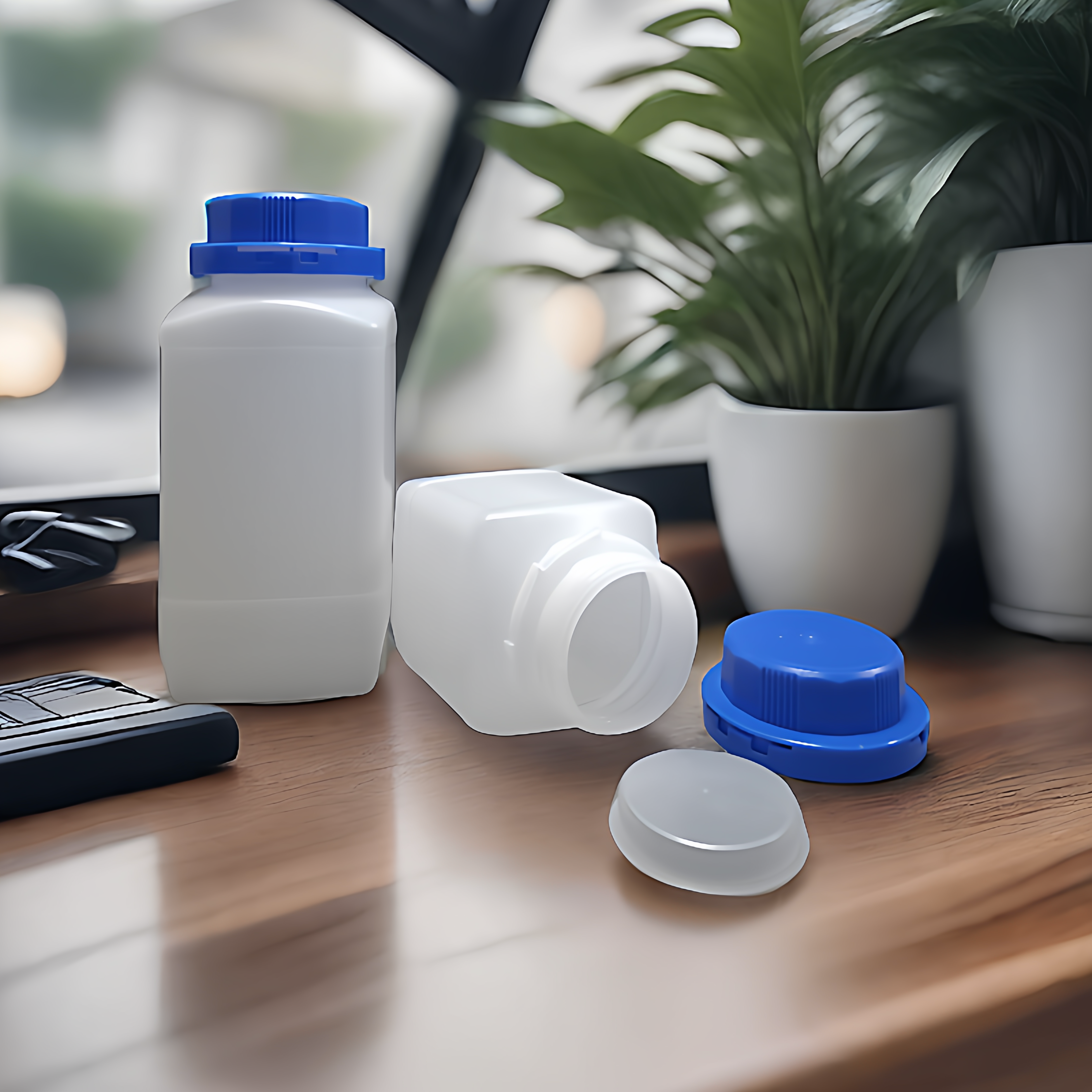 Reagent şüşə hdpe plastik böyük ağız möhürlənmiş banka anti-uçuculuq özünü möhürləyən kvadrat şüşə lateks boya saxlama şüşəsi