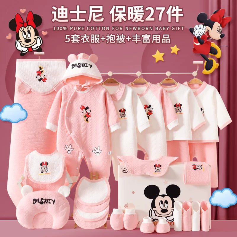 Disney təmiz pambıqdan hazırlanmış payız və qış üçün hədiyyə geyim dəsti, yeni doğulmuş körpələr, körpələr və bir aydan yuxarı körpələr üçün.