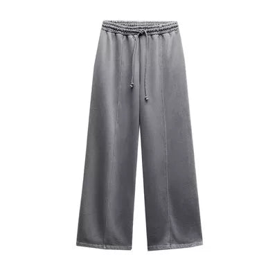 ZA Payız Yeni Fermuarlı Bomber Gödəkçə Sviter 3199802 Yüksək Belli Yun Şalvar 3199803