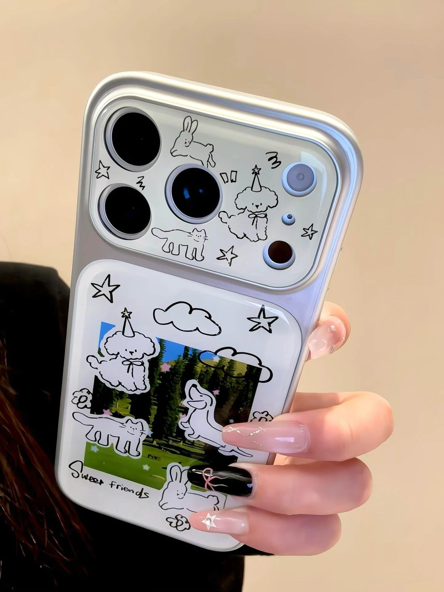 Yüksək görünüşlü sevimli ev heyvanları pişikləri və balaları West Highland iPhone17pro üçün uyğundur Apple 17promax mobil telefon qutusu yeni 17 illüstrasiya 15 hər şey daxil 14 qadın 16 sevimli PRO payız əleyhinə pm dəsti
