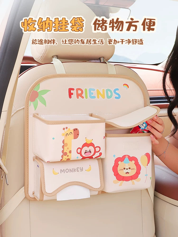 Car storage hanging bag, car seat back storage bag, car tissue box, back seat storage box, cartoon storage rack