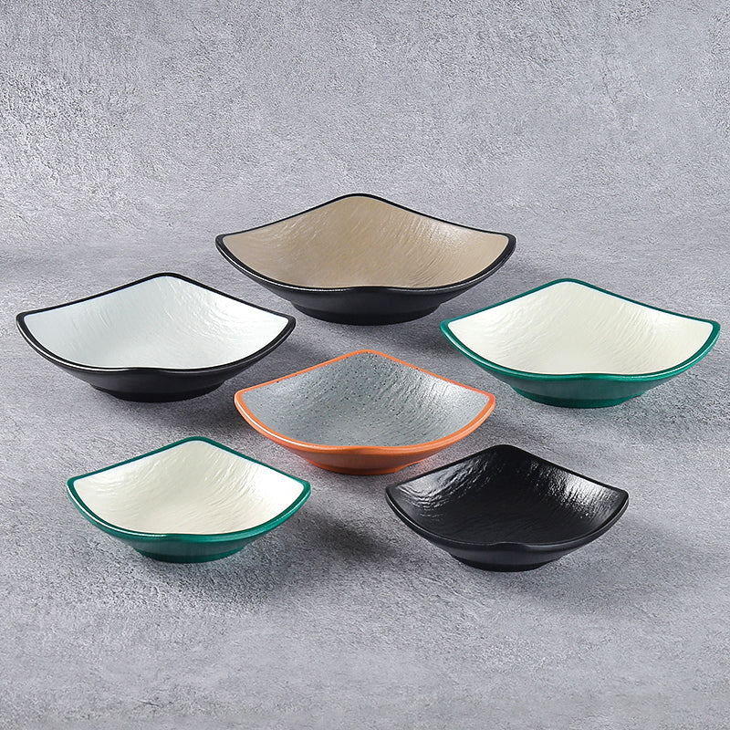 Melamin qəlyanaltı boşqab plastik imitasiya çini kvadrat kiçik boşqab ədviyyat daldırma boşqab soyuq yemək qəlyanaltı boşqab kiçik qab boşqab ticarət