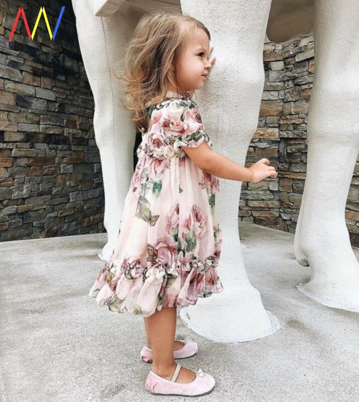 Qızlar üçün çiçəkli çiçəkli uşaq geyimləri Qızlar üçün körpə geyimləri