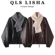 Chorlisa Retro Boş PU Dəri İsti Gödəkçə Payız Qış Motosiklet Dəri Gödəkçə Qadın Qalın Amerika Qısa Palto