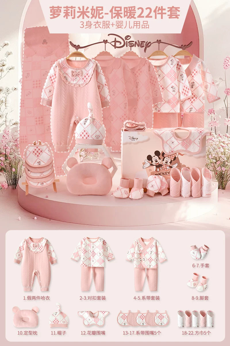 Qız uşaqları üçün Disney körpə geyimləri hədiyyə qutusu dəsti, yeni doğulmuş körpələr və tam aylıq qeyd etmələr üçün yüksək səviyyəli bir hədiyyə.