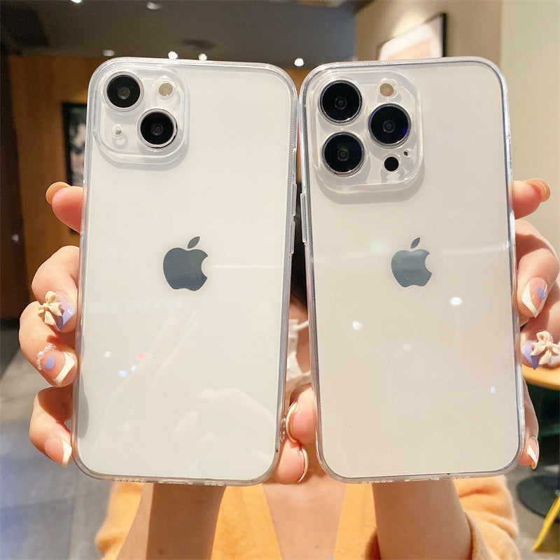 Sadə şəffaf düz kənar yumşaq qabıq iphone13promax apple 12/15 mobil telefon qutusu 14pro kişilər və qadınlar 16 hər şey daxil 11 silikon 17 düşməyə qarşı xr/7/8p Huawei Xiaomi qoruyucu qutu 6p
