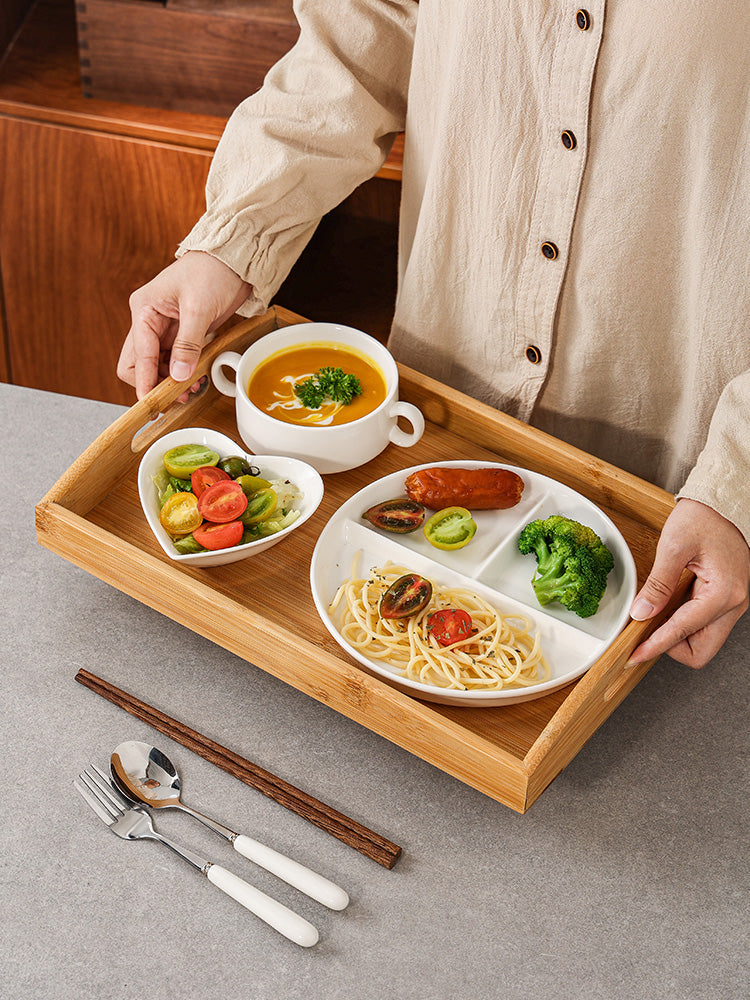 Bölünmüş yemək boşqabı keramika 211 nöqtəli böyüklər və uşaqlar üçün yemək boşqab, arıqlamaq üçün xüsusi, qız uşağı, yüksək səviyyəli yağ azaltma evi