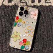 Dopamin çiçəyi Apple 17promax mobil telefon qutusu üçün uyğundur opporeno16 Xiaomi Redmi k90vivos60 Huawei iPhone17 qoruyucu qutu 14/13/12/11 şəffaf bir plus iqoo