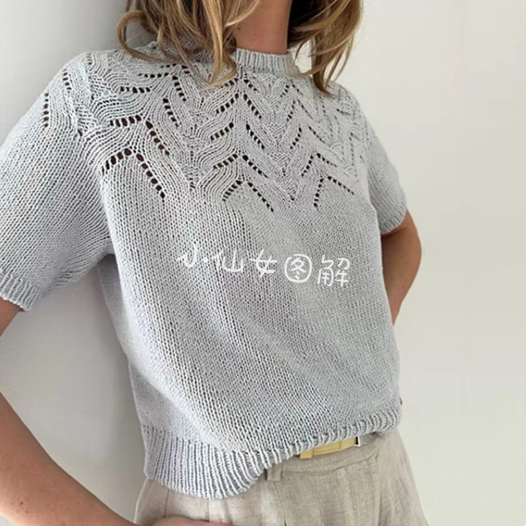 3353 Lalə Köynək Qadın Sviteri Çin Örgü Nümunəsi və Mətn Təlimatları