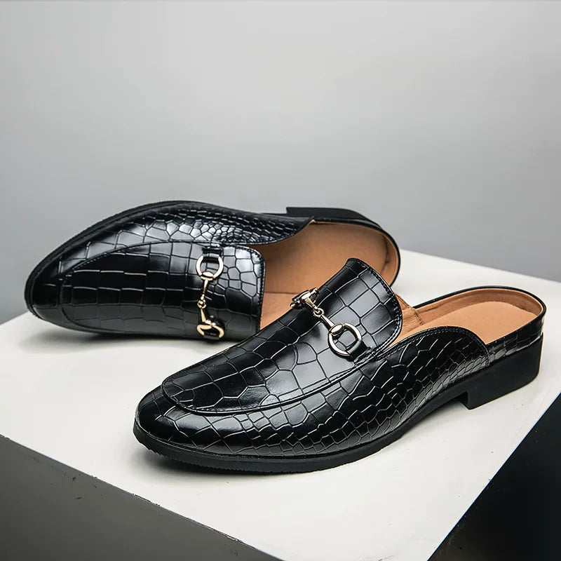 Futo-head Yarım Başmaq Kişi Ayaqqabı Timsah Pattern Qeyri-sl