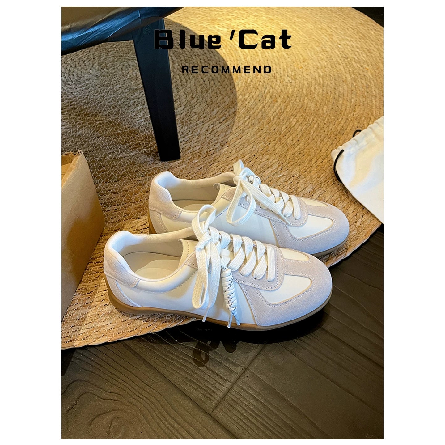 Super soft lambskin~ Maillard brown German sneakers for women, hidden wedge heel, 2025 fall new fashion, lace-up casual shoes.