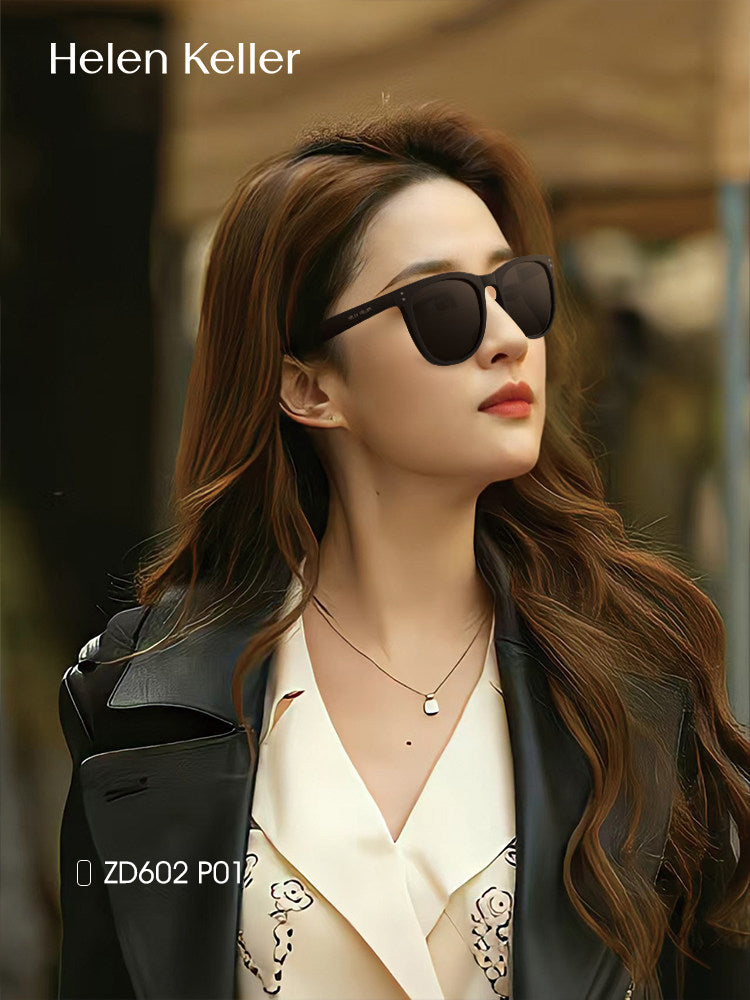 Helen Keller Liu Yifei'nin qadınlar üçün eyni üslublu günəş eynəyi 2026 yeni anti-UV qütblü yüksək səviyyəli miyopiya günəş eynəyi